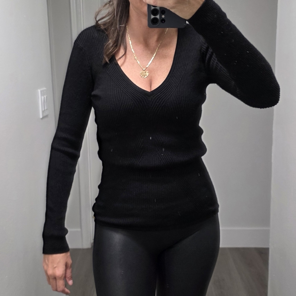 Guess Ribbed V-Neck Sweater